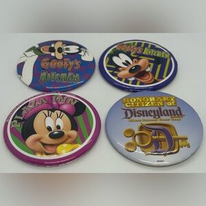 Disney Parks Disneyland Buttons, Set of 4.